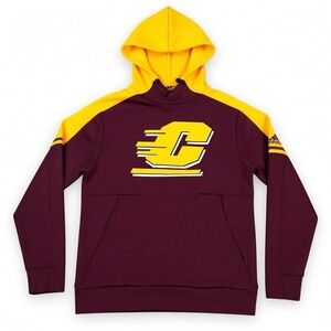 Central Michigan University Chippewas Adidas Hoodie Men Small Maroon CMU Players